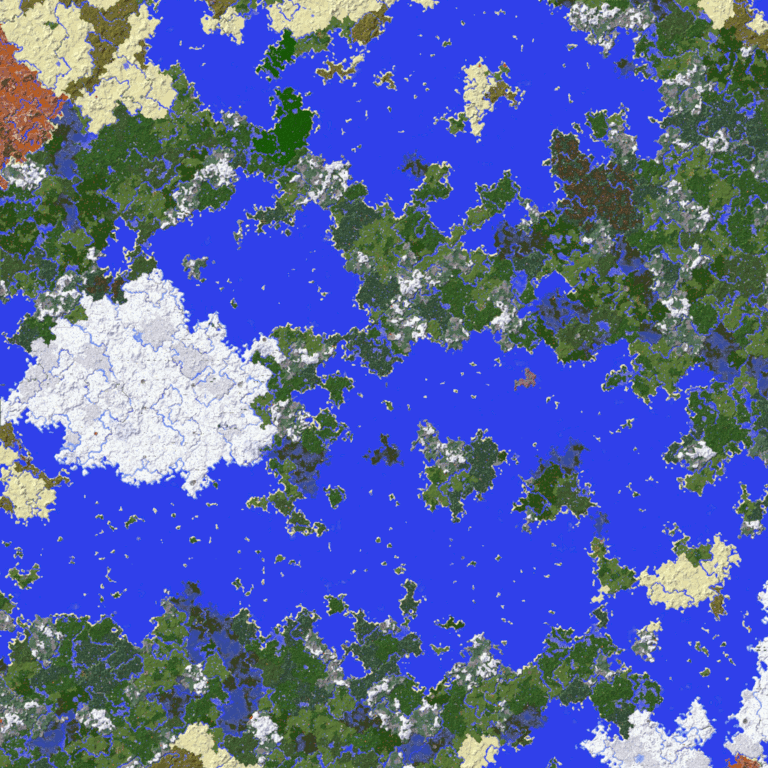 A map of an 8000x8000 block area around spawn.